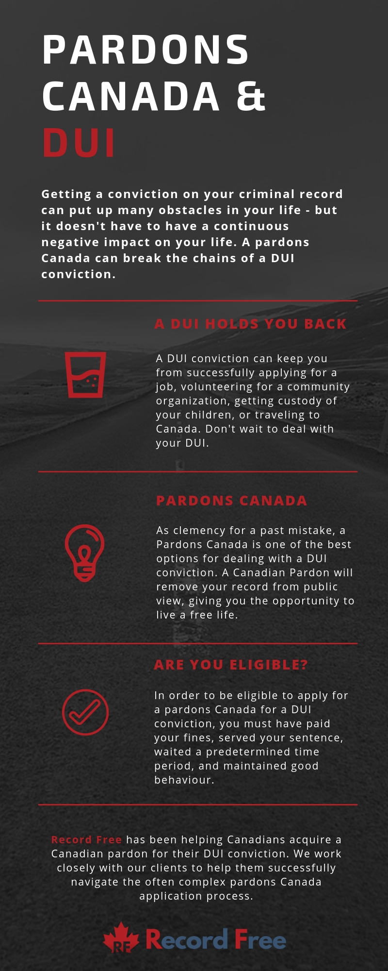 record free DUI pardons Canada Infographic